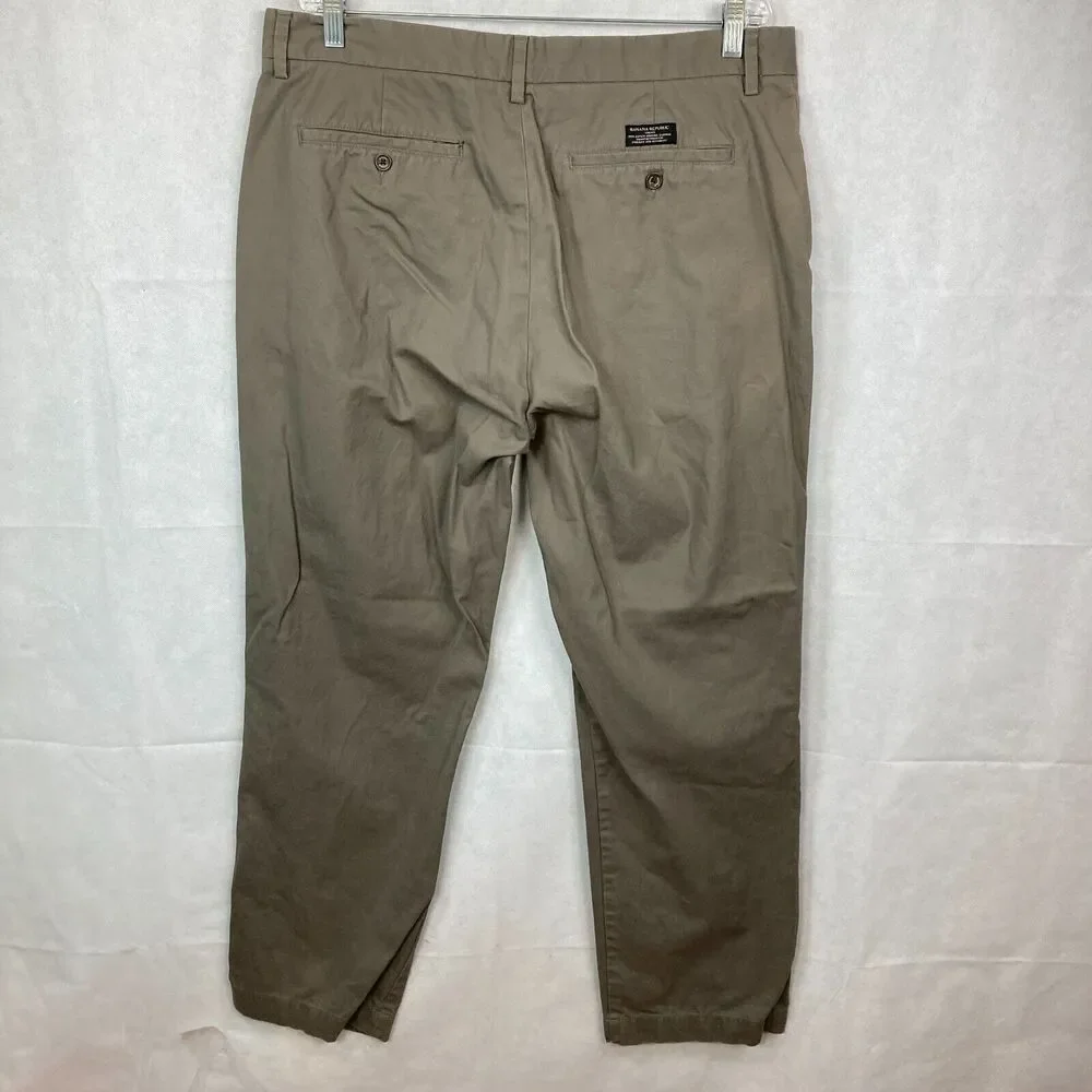 Banana Republic Pants Mens Sz 38 Beige Cotton Emerson Chino Flat Front Khaki Tan